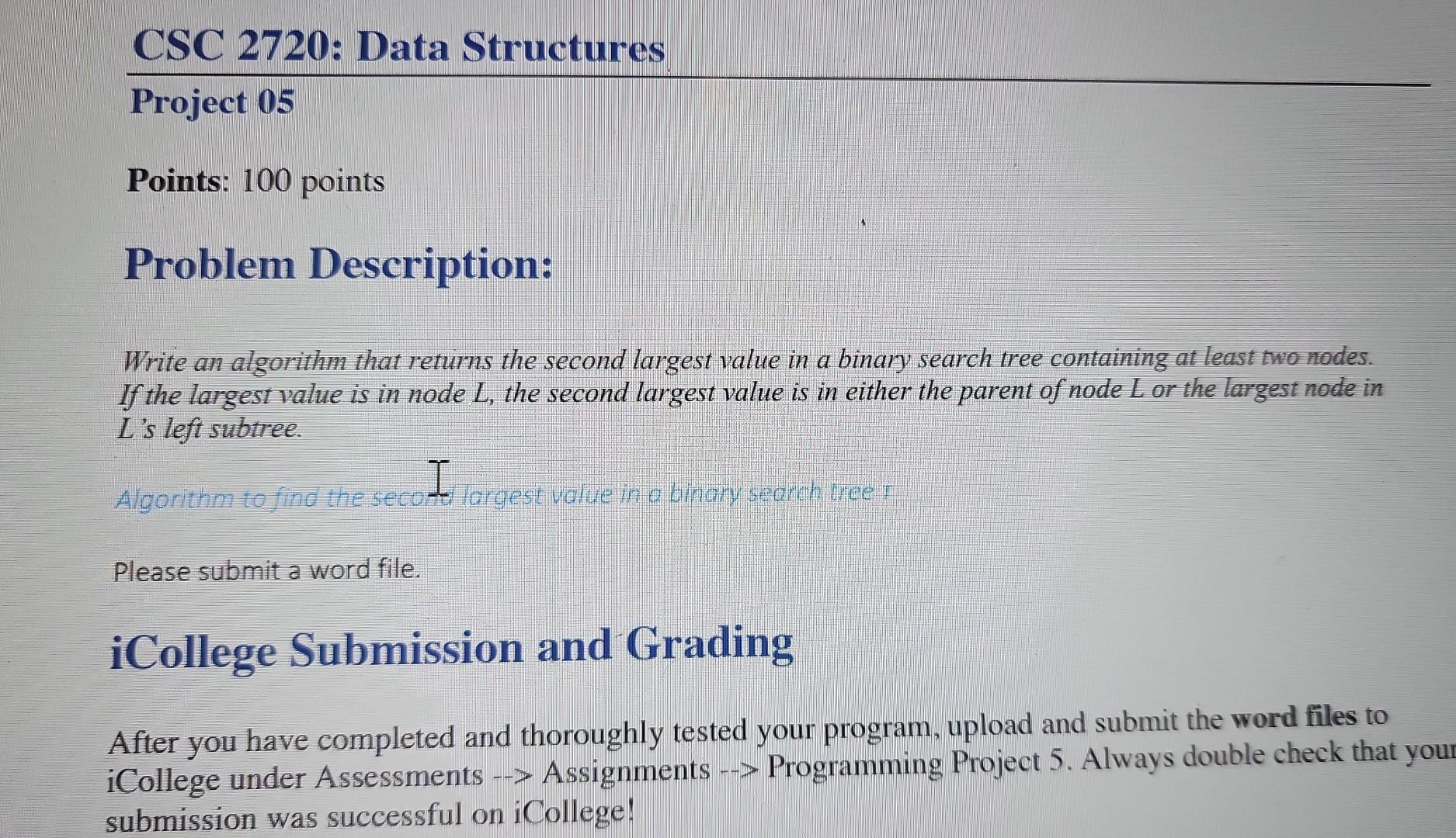 assignment problem pseudocode