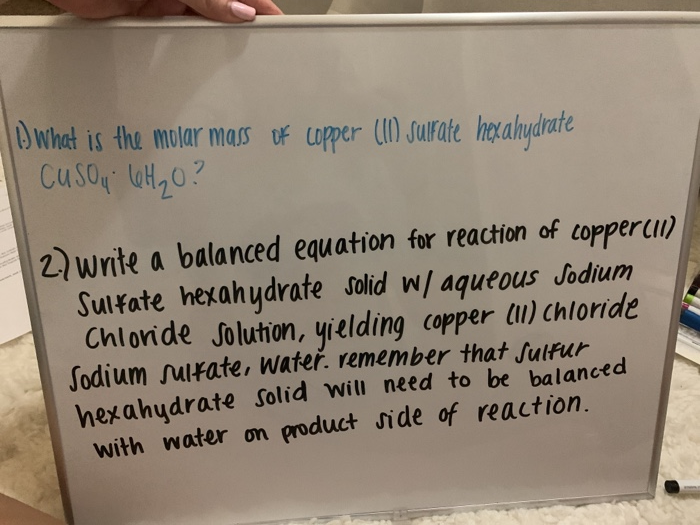 Solved What is the molar mass of copper (II) sulfate