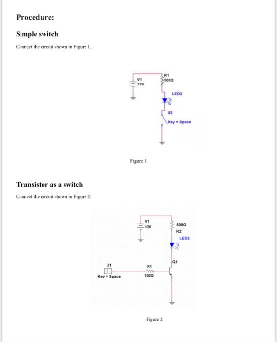 Solved Procedure: Simple switch Connect the circuit shown in | Chegg.com