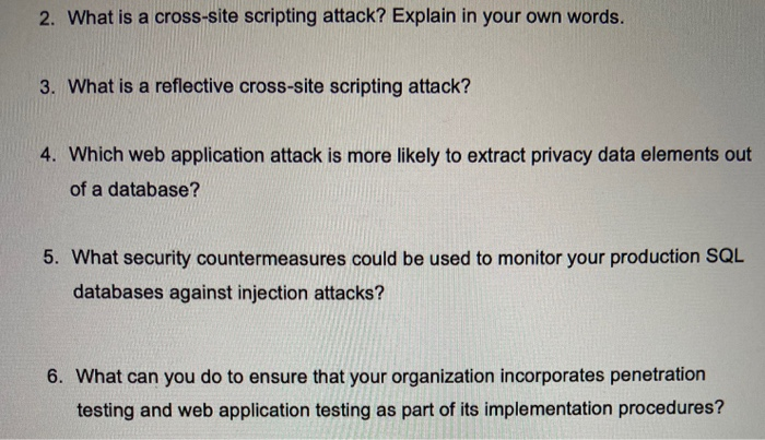 Solved 2. What is a cross-site scripting attack? Explain in | Chegg.com