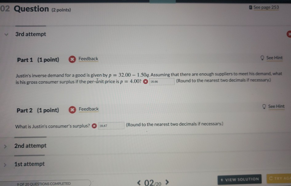Solved 02 Question (2 points) See page 253 3rd attempt | Chegg.com