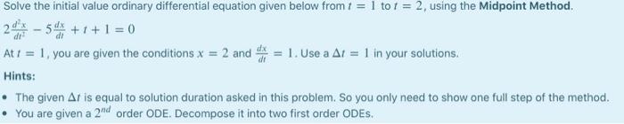 Solved Solve the initial value ordinary differential | Chegg.com