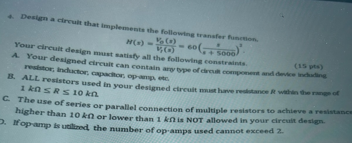 Solved Design a circuit that implements the following | Chegg.com