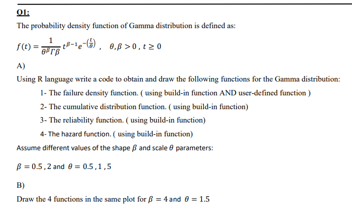 Solved Q1:The probability density function of Gamma | Chegg.com