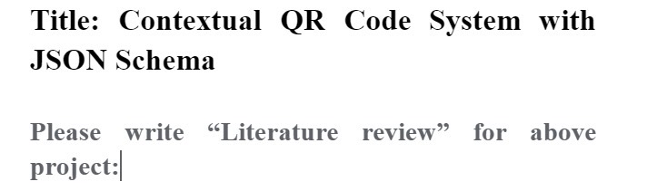Solved Title: Contextual QR Code System with JSON | Chegg.com