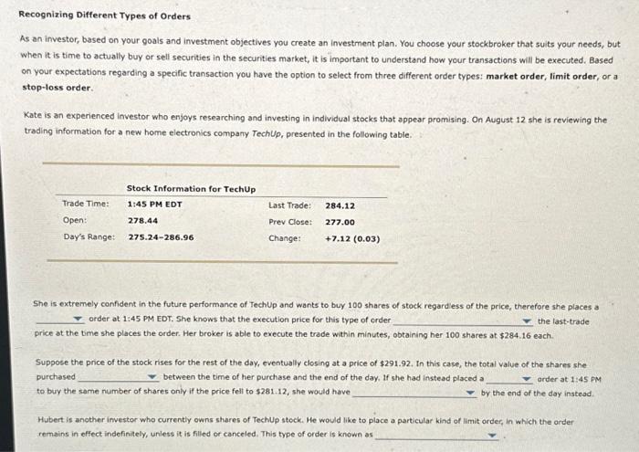 Solved ou are asked to create a table for stock prices with