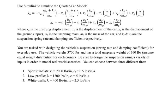 Solved Tk Xc Xg M Mu X Use Simulink To Simulate Chegg Com