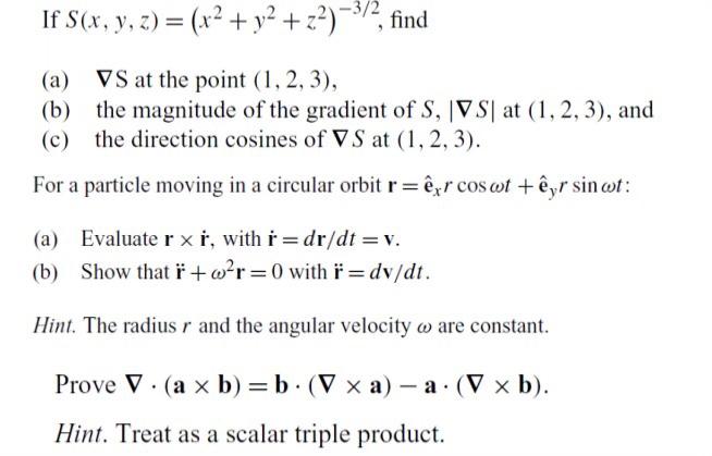 Solved If S X Y Z X2 Y2 Z2 3 2 Find A Vs At Chegg Com