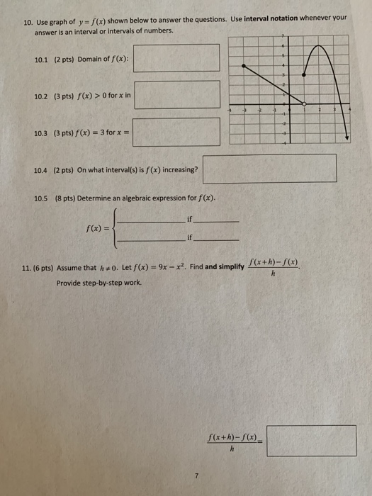 Solved 10. Use graph of y=f(x) shown below to answer the | Chegg.com