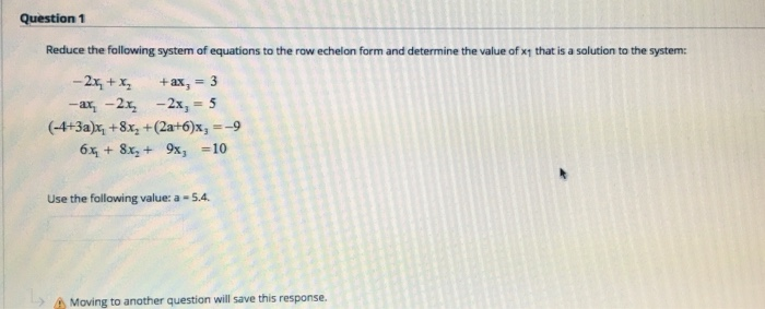 Solved Question 1 Reduce the following system of equations | Chegg.com