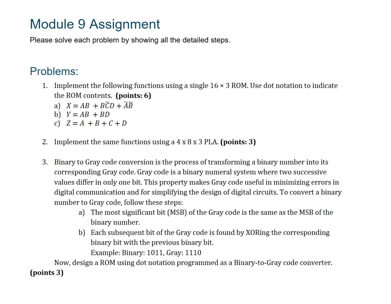 Module 9 ﻿AssignmentPlease solve each problem by | Chegg.com