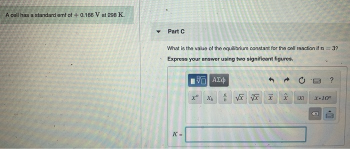 solved-a-cell-has-a-standard-emf-of-0-166-v-at-298-k-part-chegg