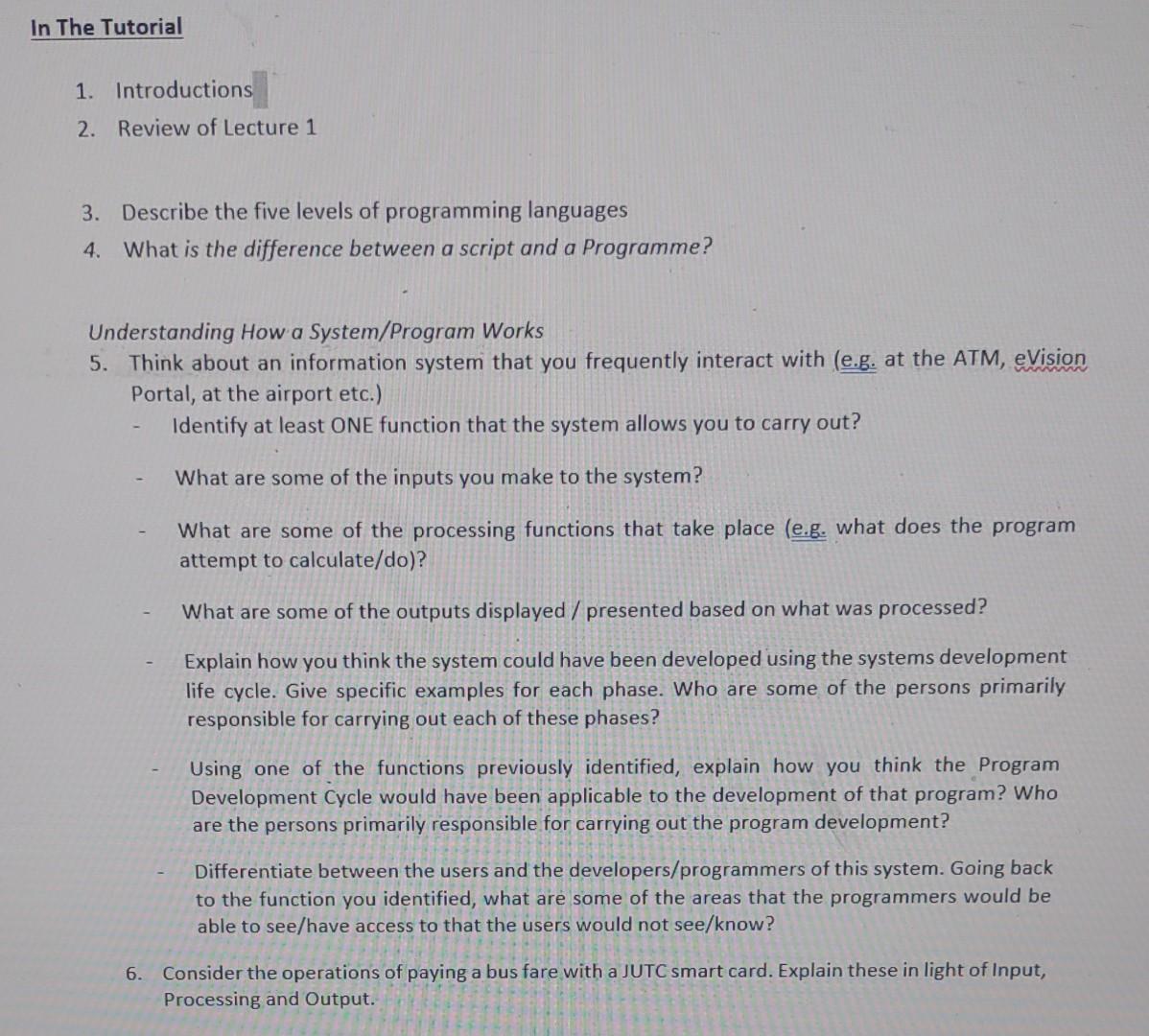 Solved 3. Describe the five levels of programming languages | Chegg.com