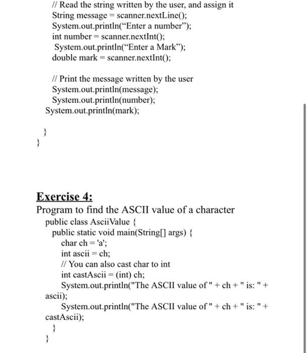 Solved Exercise 1: Program to understand the basic output | Chegg.com