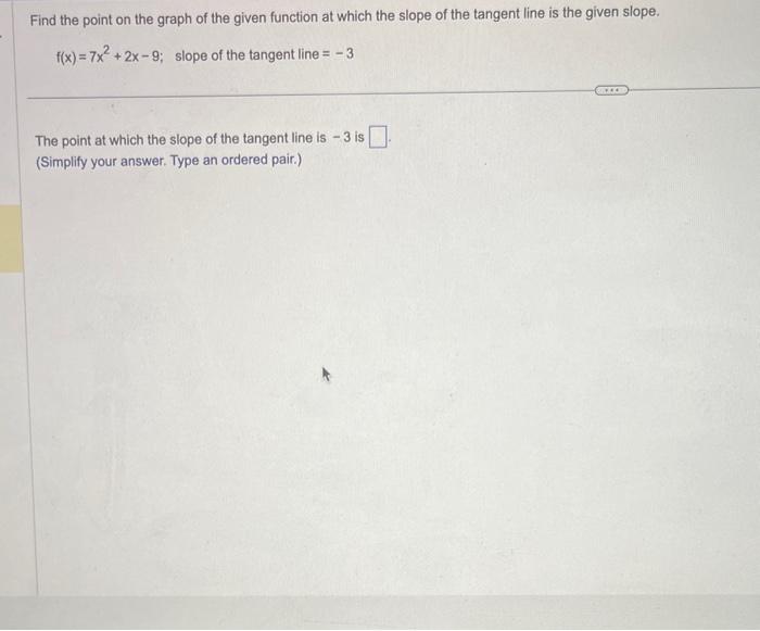 Solved Find the point on the graph of the given function at | Chegg.com