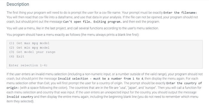 Solved 23.4 PROJECT 4: Using Pandas for data analysis and | Chegg.com