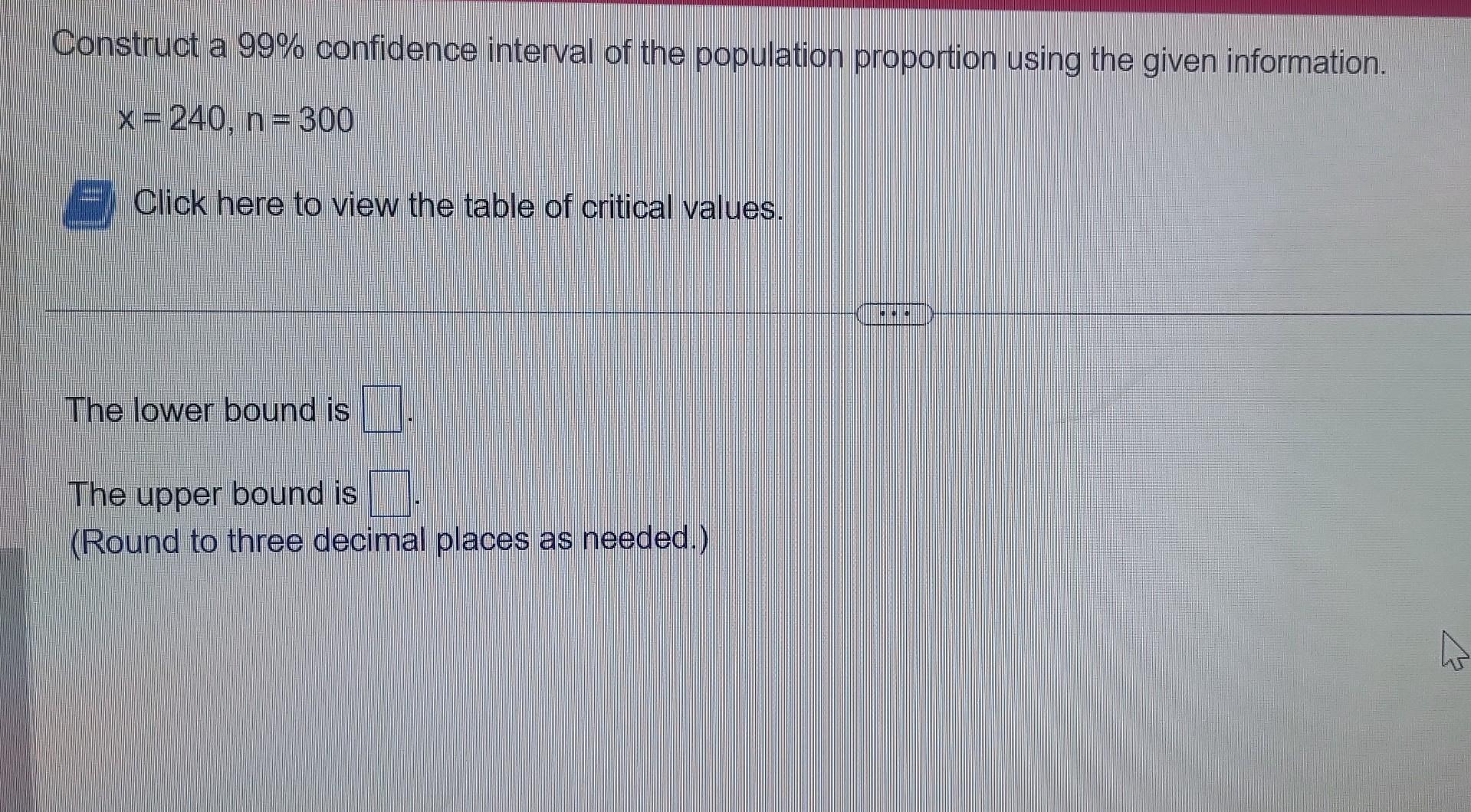 Solved Construct a 99% confidence interval of the population | Chegg.com