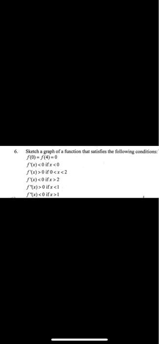 Solved 6. Sketch a graph of a function that satisfies the | Chegg.com