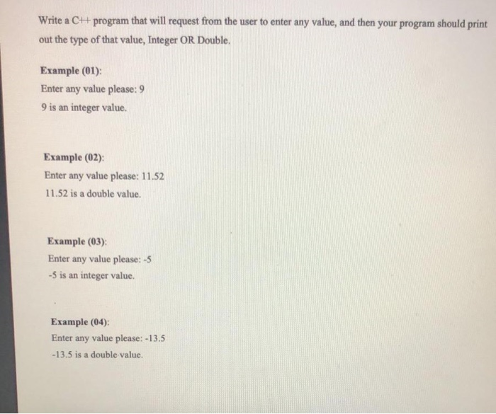 Solved Write a CH program that will request from the user to | Chegg.com