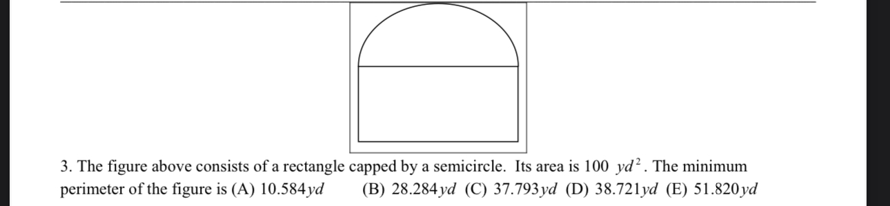Solved The figure above consists of a rectangle capped by a | Chegg.com