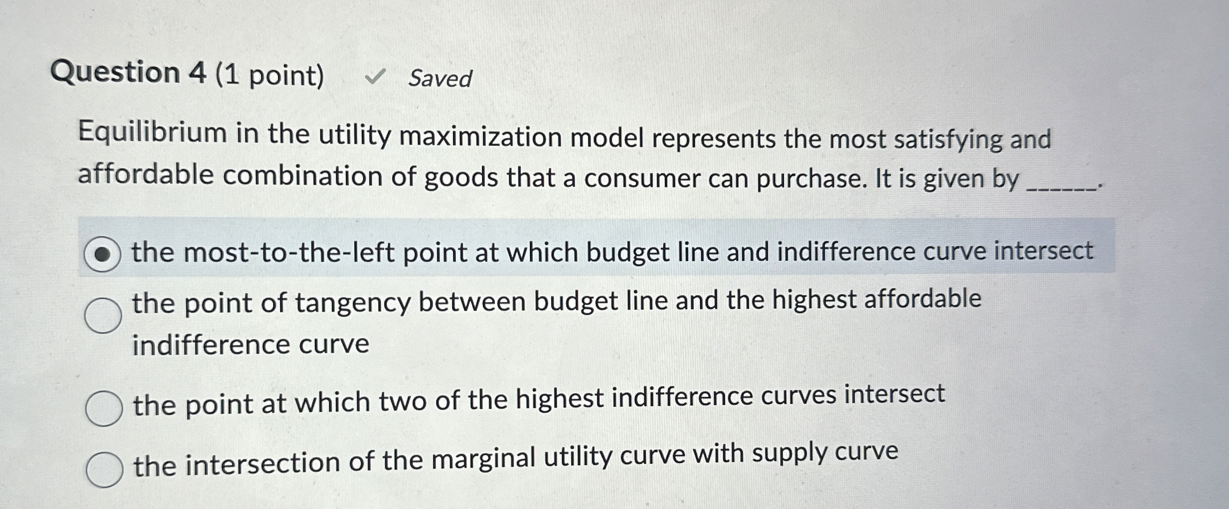 Solved Question 4 (1 ﻿point) ﻿SavedEquilibrium in the | Chegg.com