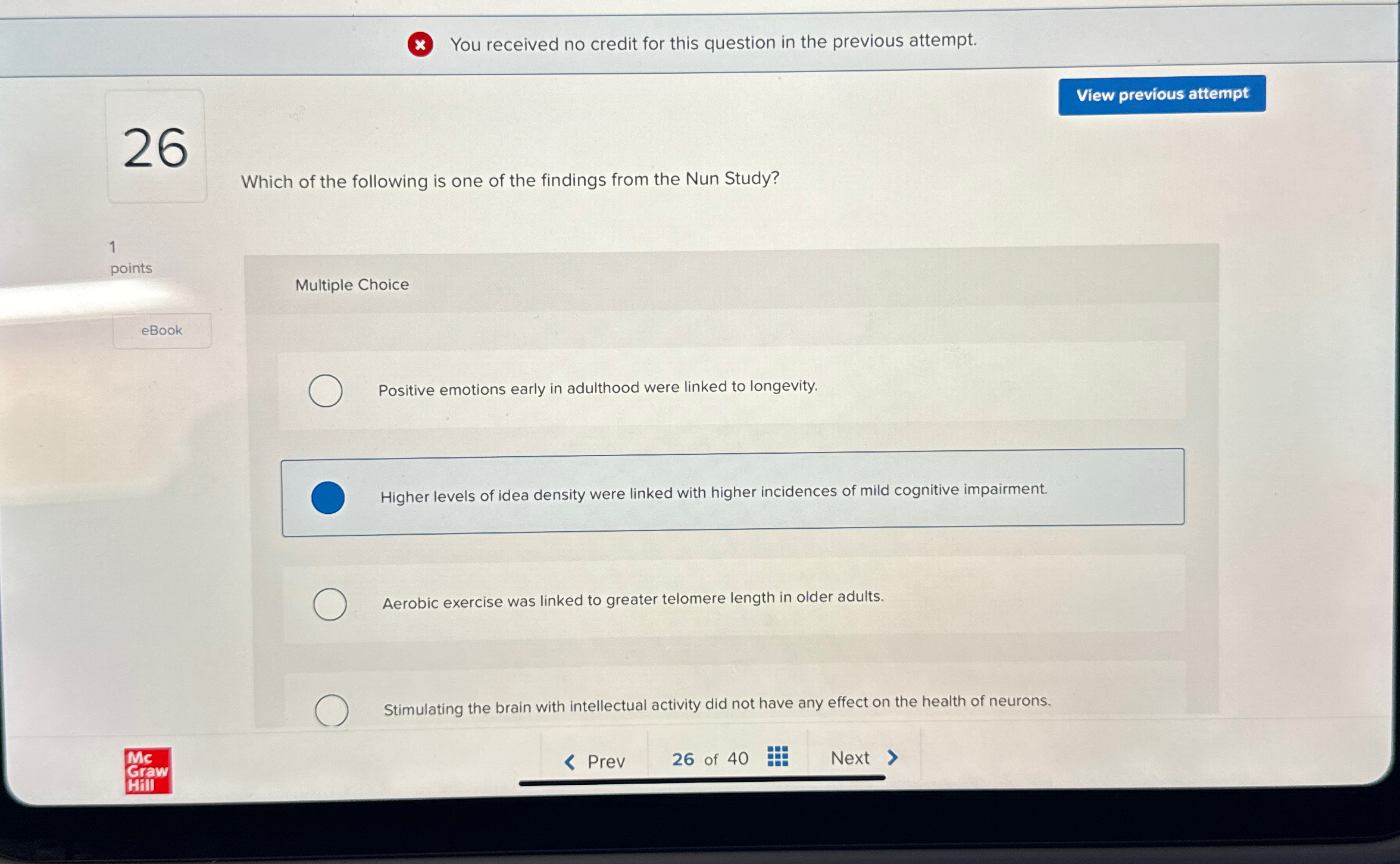 Solved You received no credit for this question in the | Chegg.com