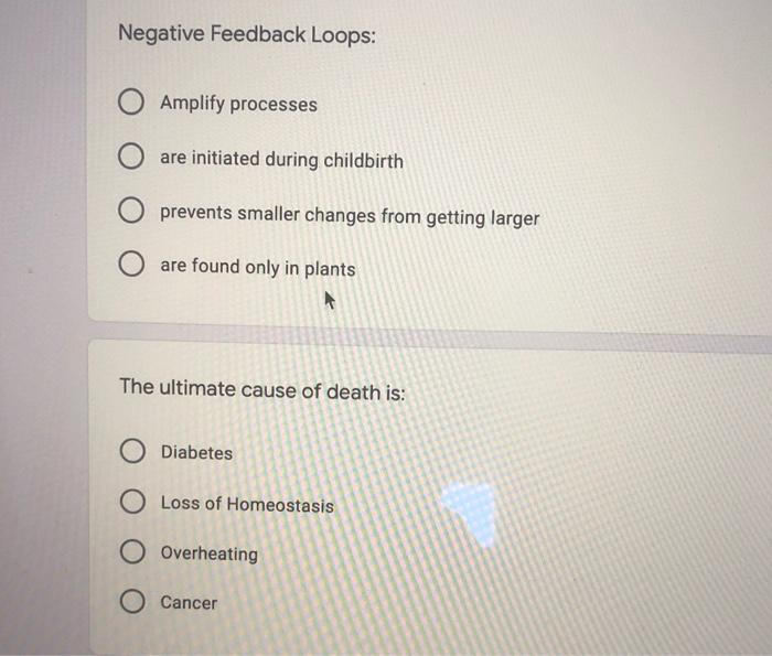 Solved Negative Feedback Loops Amplify processes are