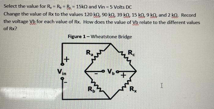 Solved Select the value for Ra=Rb=Rc=15kΩ and Vin =5 Volts | Chegg.com