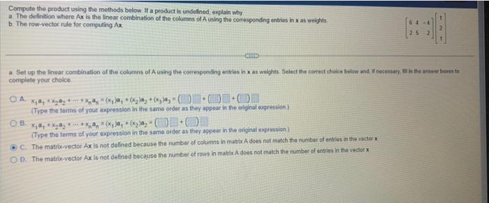 Solved Compute the product using the methods below. If a | Chegg.com