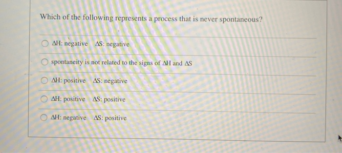 Solved Which of the following represents a process that is | Chegg.com