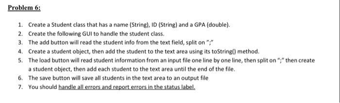Solved Problem 6: 1. Create a Student class that has a name | Chegg.com