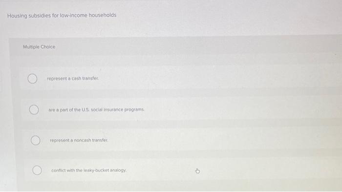 Housing Subsidies For Low Income Households