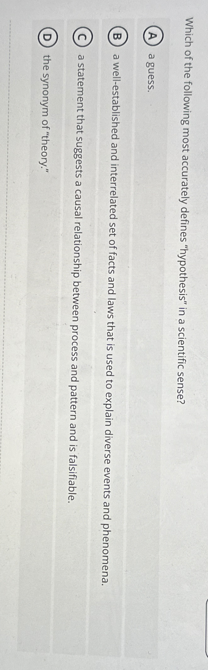 Solved Which of the following most accurately defines | Chegg.com