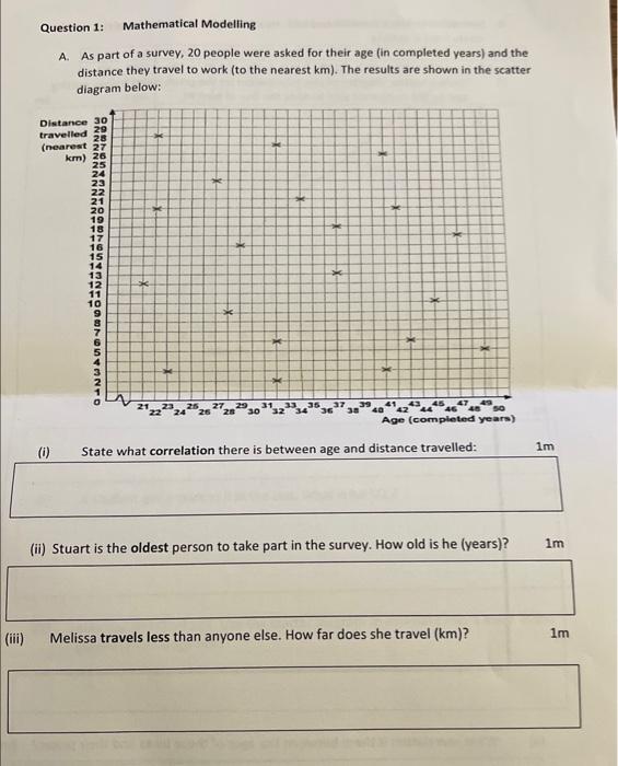 Solved Question 1: Mathematical Modelling A. As part of a | Chegg.com