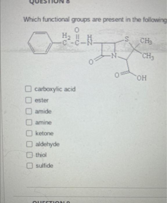 Solved Identify all functional groups present in the | Chegg.com