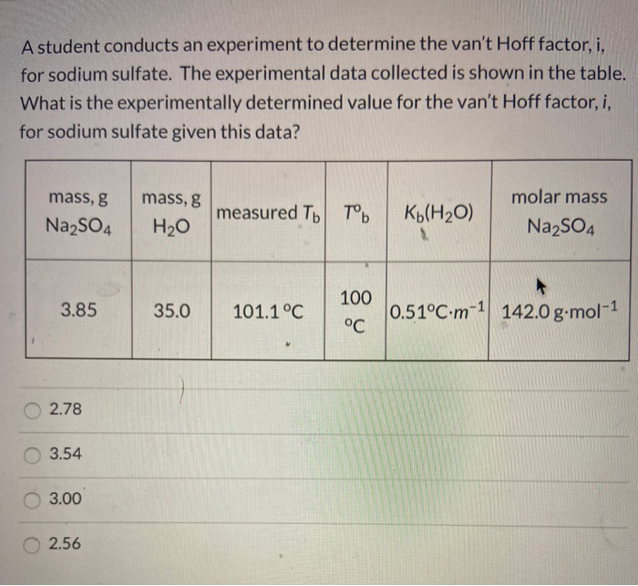 Solved A Student Conducts An Experiment To Determine The
