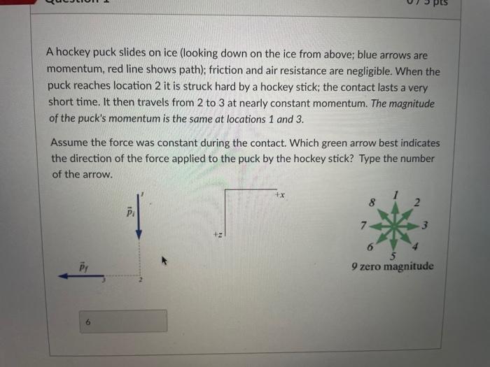 Solved A hockey puck slides on ice (looking down on the ice