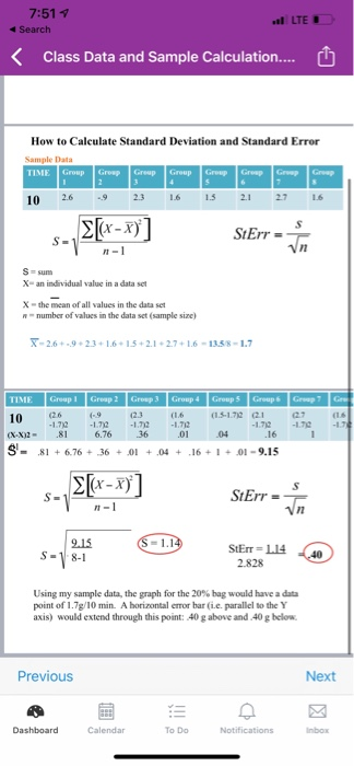 3. Calculate the Standard Error for each of the time | Chegg.com