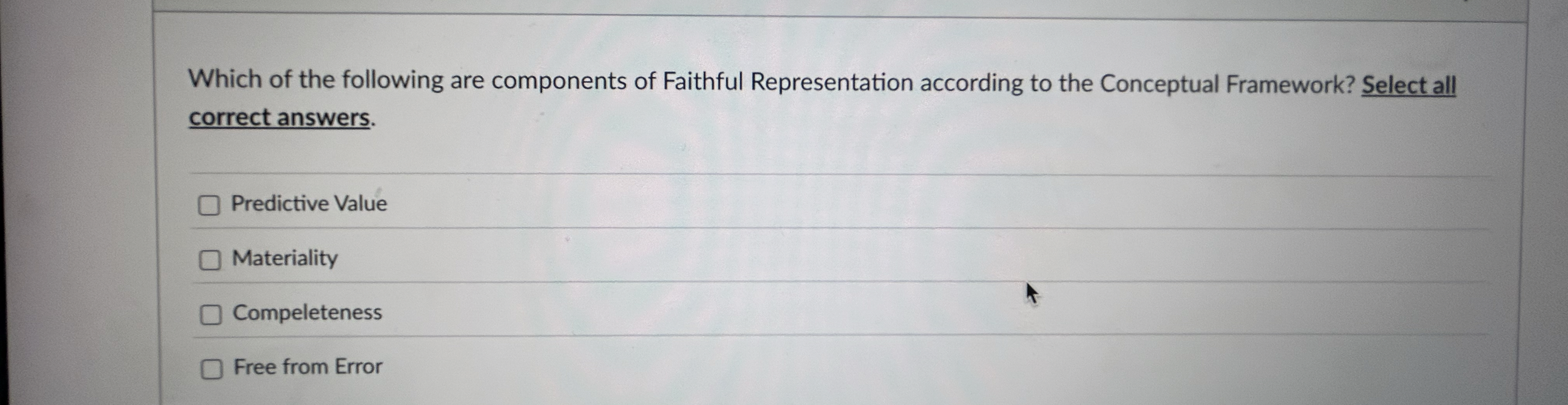 Solved Which of the following are components of Faithful | Chegg.com