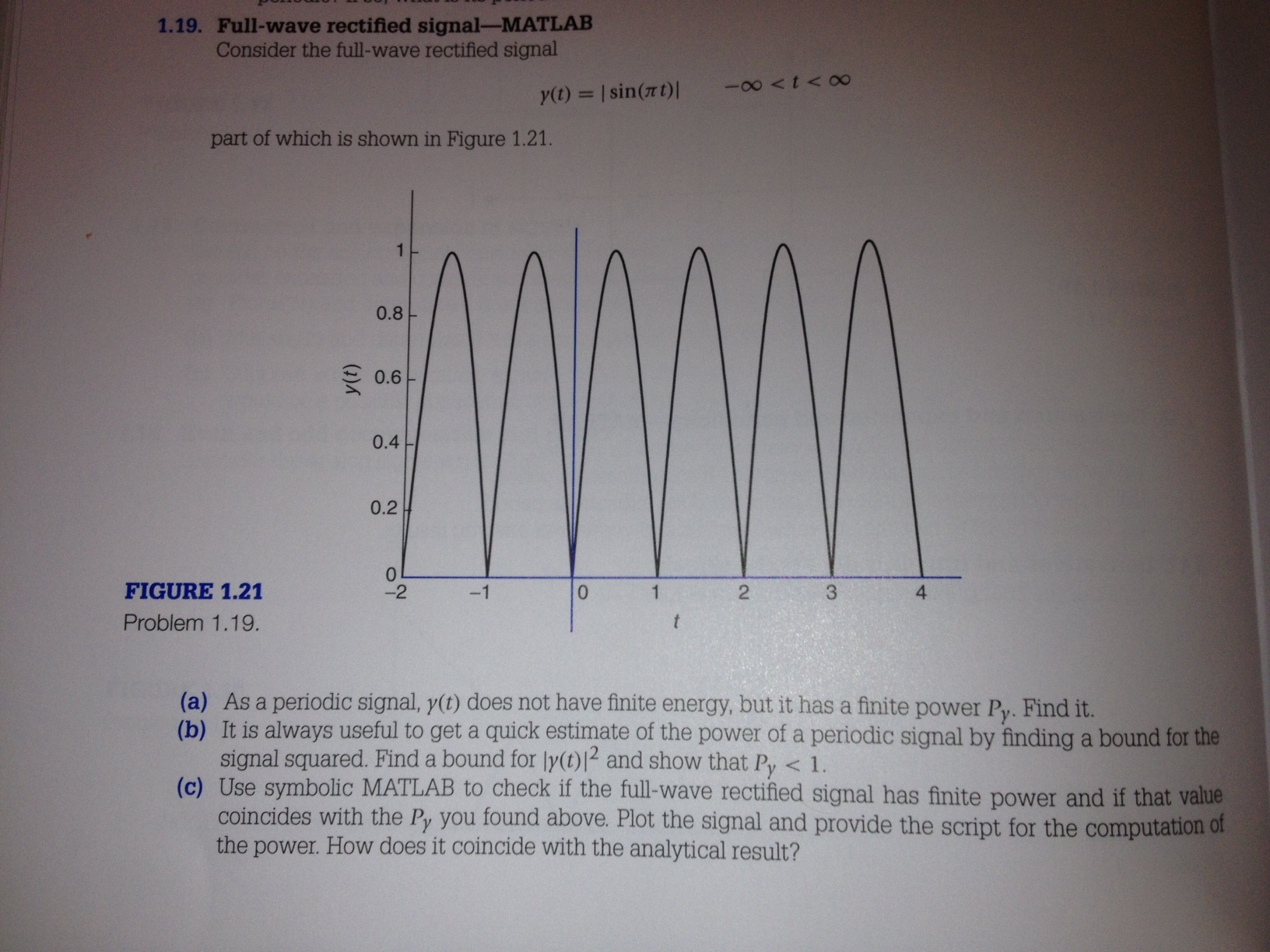 Consider the fullwave rectified signal gamma(t) =