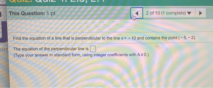 Solved This Question: 1 pt 2 of 10 (1 complete) Find the | Chegg.com