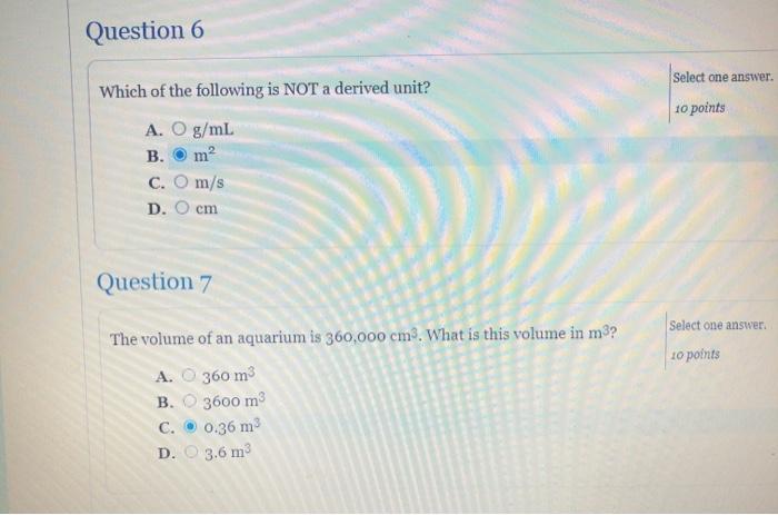 Solved Question 6 Select one answer Which of the following | Chegg.com