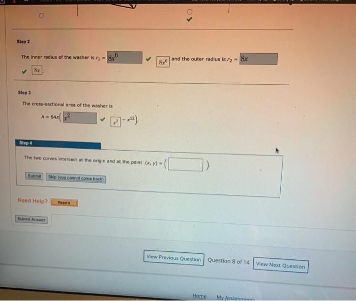 Solved Tutorial Exercise Find The Volume Of The Solid | Chegg.com