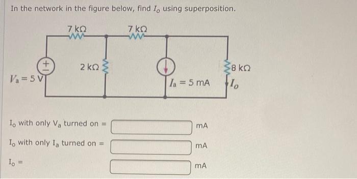 Solved Find V. in the network in the figure below using | Chegg.com