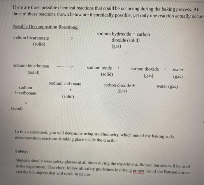 Solved of Baking Soda bjective To compare