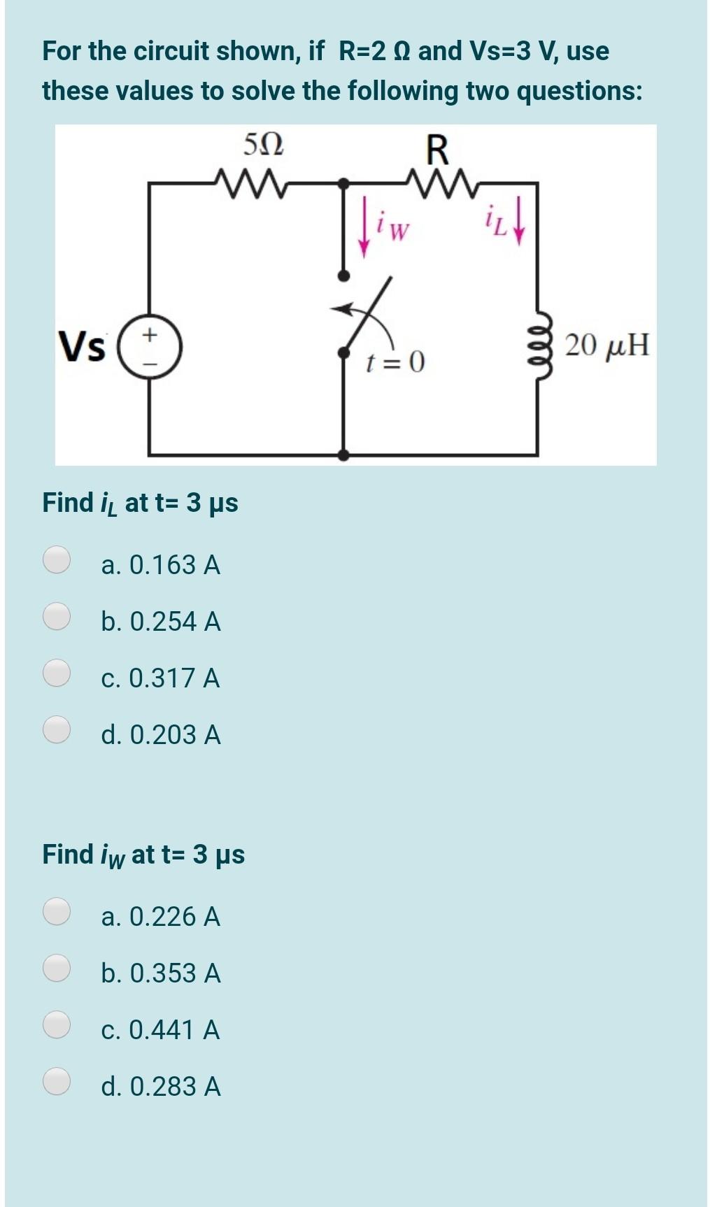 For The Circuit Shown If R 2 Q And Vs 3 V Use These Chegg Com