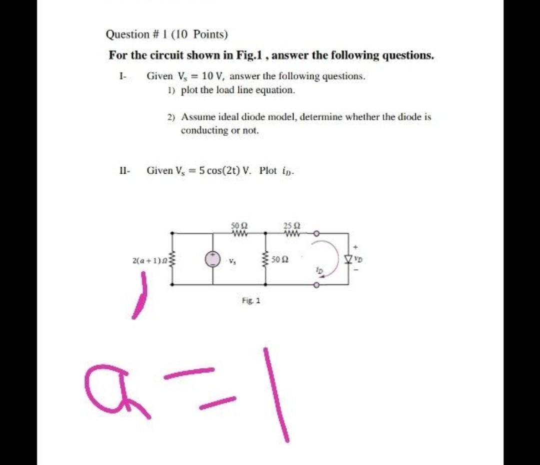 Solved Question # I (10 Points) For the circuit shown in | Chegg.com