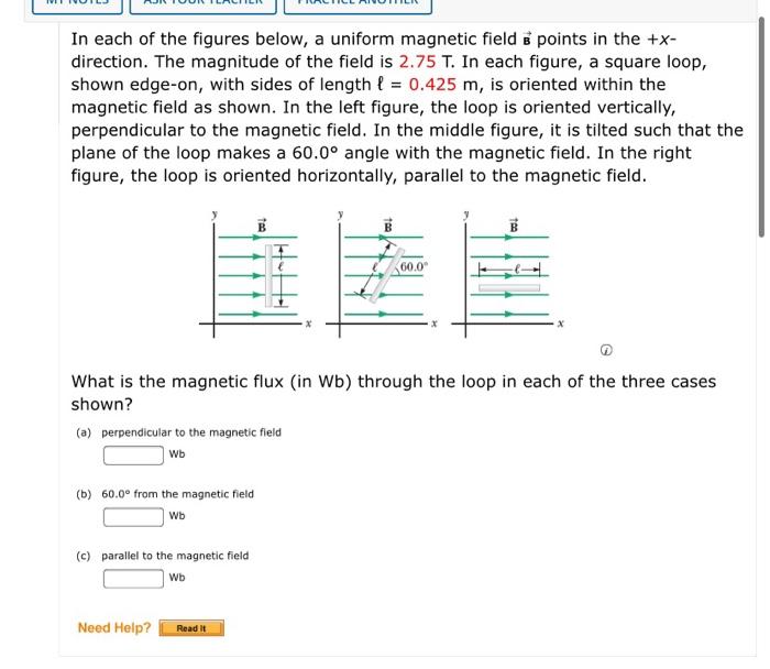 Solved In each of the figures below, a uniform magnetic | Chegg.com