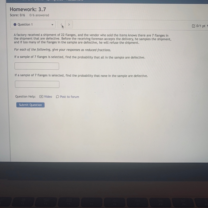 Solved Homework: 3.7 Score: 0/6 0/6 answered Question 1 B0/1 | Chegg.com