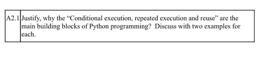 Solved A2.1 Justify, why the